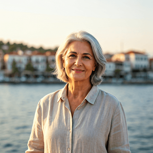 Ayvalık Çamlık'ta sabah ışığında, çamların arasında dingin bir an